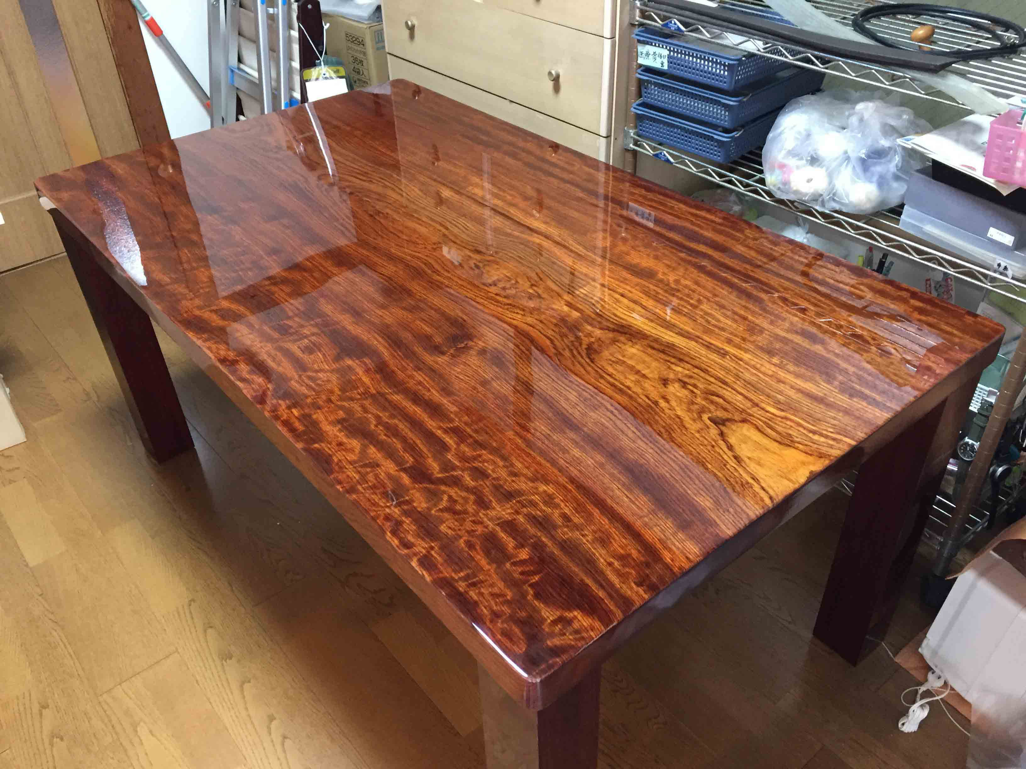 一枚板 花梨 高級テーブル - 座卓/ちゃぶ台
